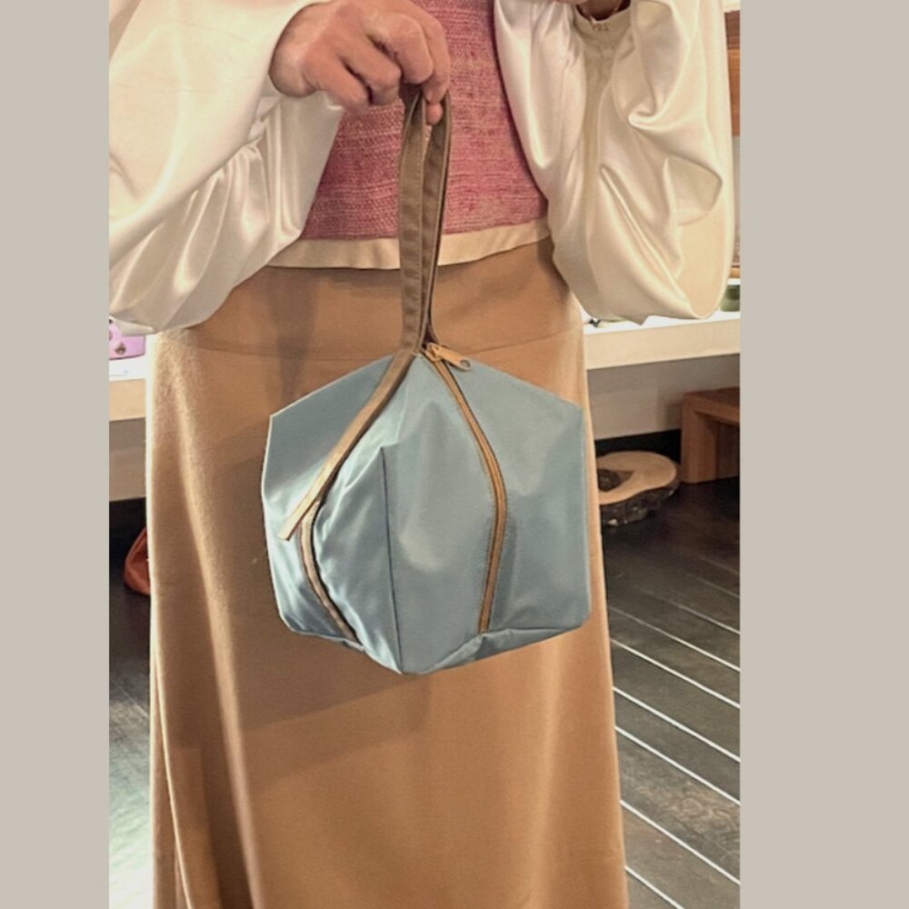 Powder Blue Nylon Handbag